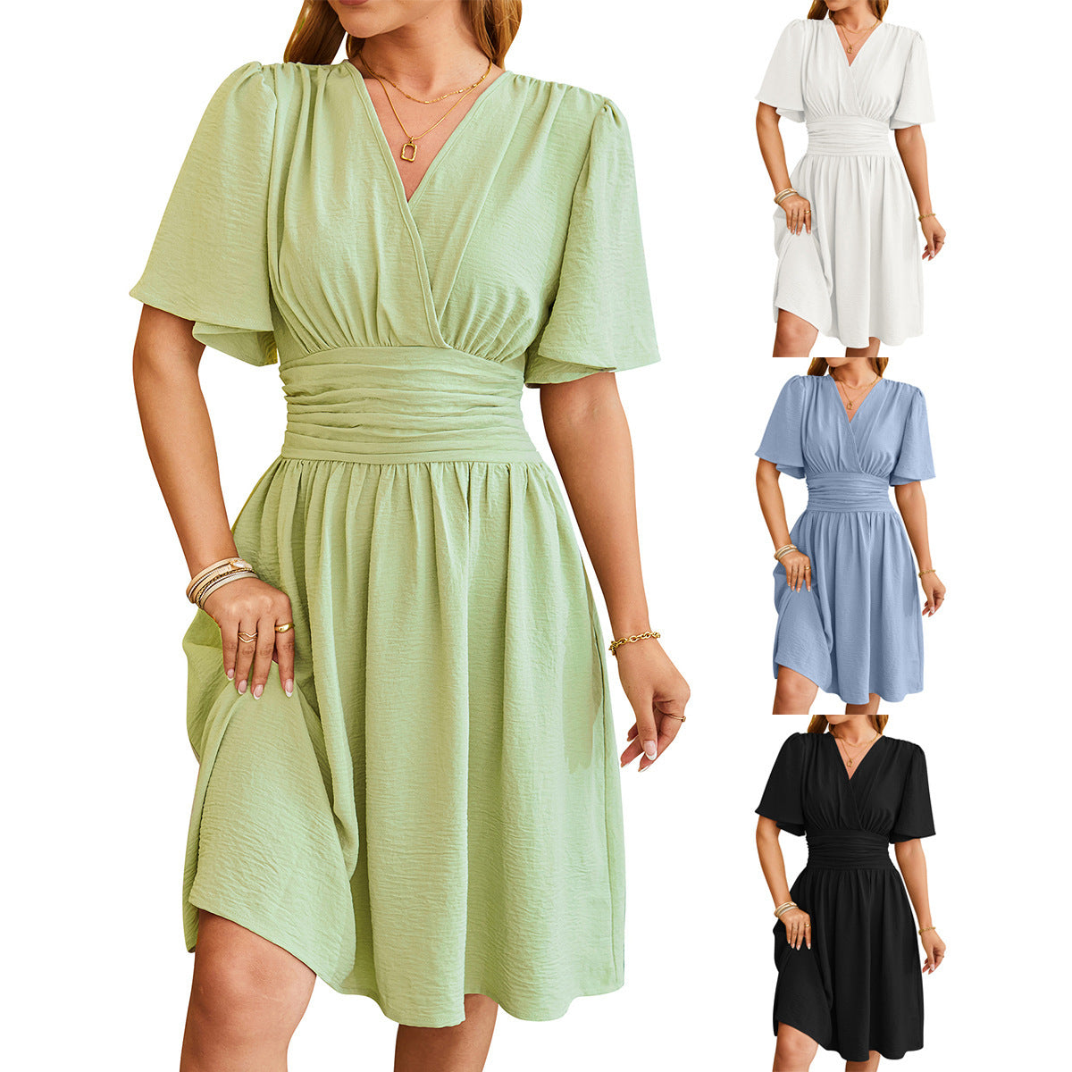 Robe à manches courtes