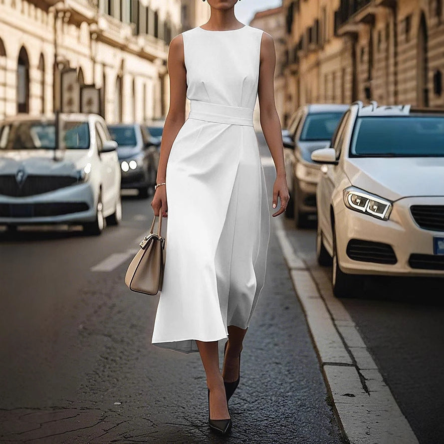 Robe d'été sans manches avec ceinture