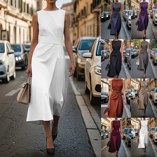 Robe d'été sans manches avec ceinture