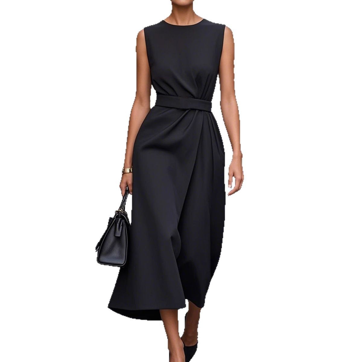 Robe d'été sans manches avec ceinture
