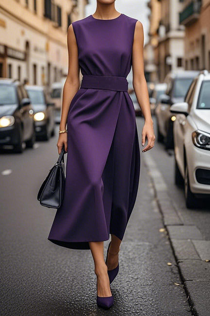 Robe d'été sans manches avec ceinture